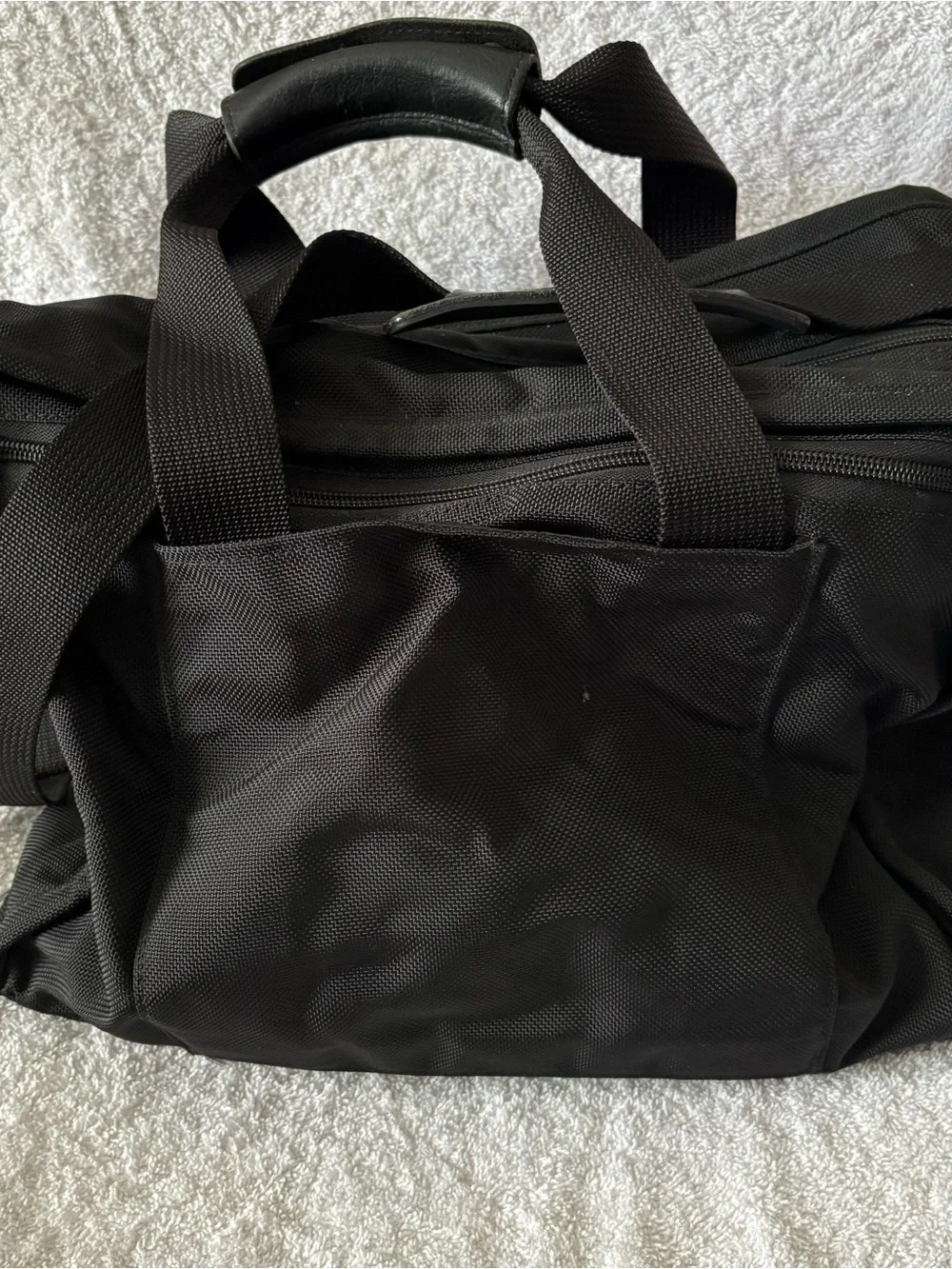 Tumi Black Nylon Men's Travel Briefcase with Front Zip Pocket